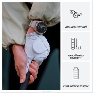 Garmin Approach S72 GPS watch, pebble grey, 43 mm