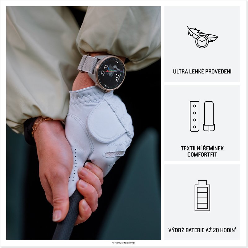 Garmin Approach S72 GPS watch, pebble grey, 43 mm