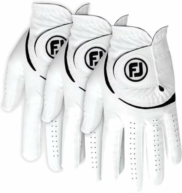 FootJoy WeatherSof 24 ladies golf glove (3 PACK), white/black, ML