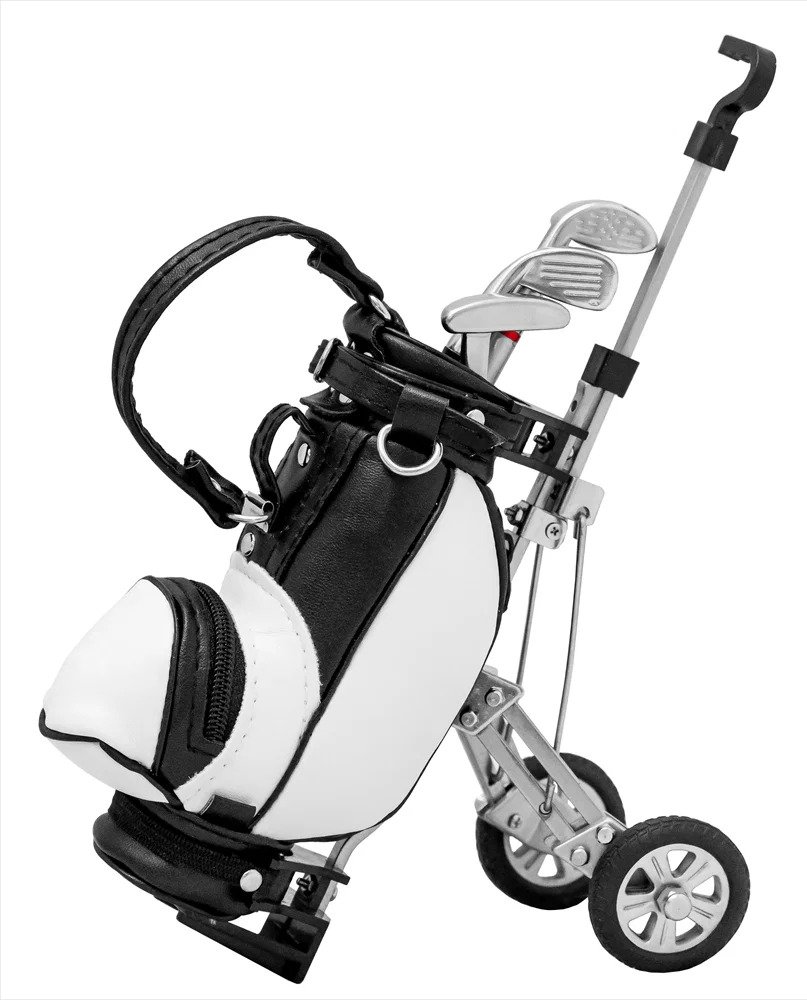Longridge Desktop Golf Bag And Pen Set, black/white