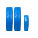 JuCad tires - 2 rear wheels, 1 front wheel, blue