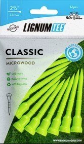 Lignum Tee 72mm (2 3/4") Hitting Green Golf Tees, 12pack