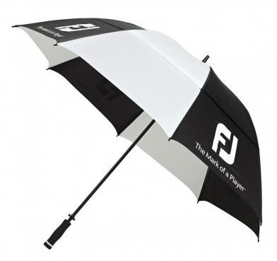 FootJoy Dual Canopy Golf Umbrella, Black/White