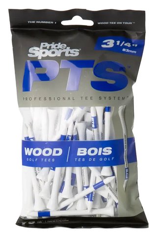 Pride Professional Tee System Prolength Plus Blue Wood Tees 83mm (3 1/4"), 75 tees