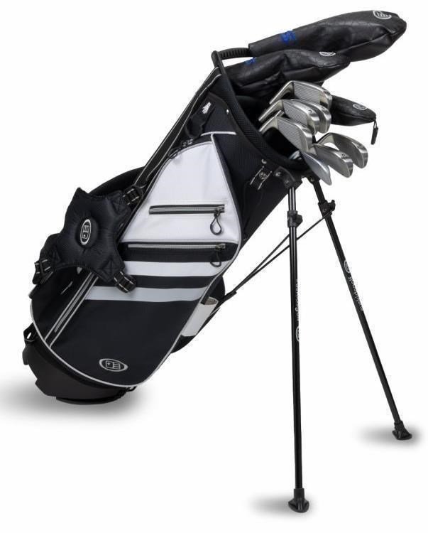 U.S. Kids Golf TS5-63 (160cm) V5 10-Club junior golf set, graphite + stand bag, black/white