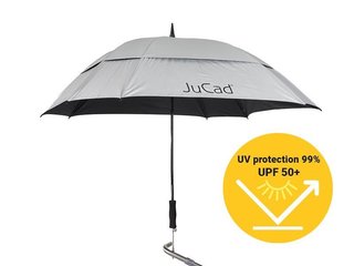 JuCad Telescopic Golf Umbrella 68" Square & Windproof with Pin, Silver