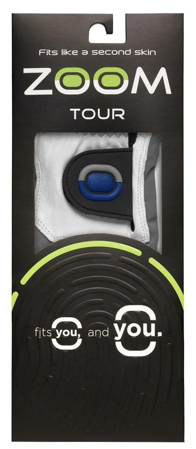 Zoom Zoom Tour mens golf glove, white/grey