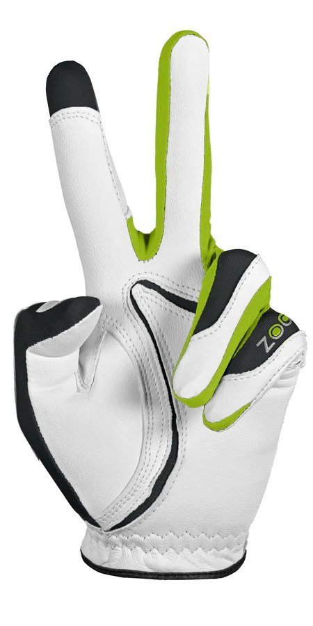Zoom Zoom Tour mens golf glove, white/charcoal/lime