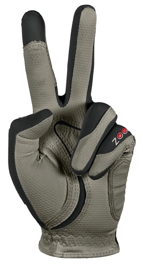 Zoom Zoom Weather mens golf glove, charcoal/black/red