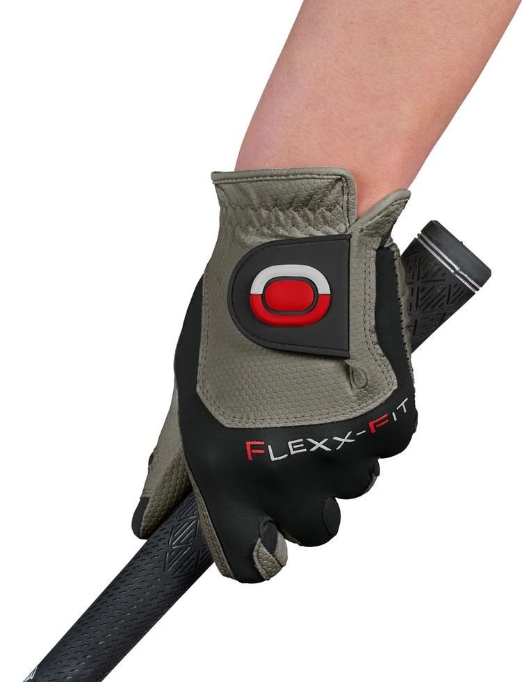 Zoom Zoom Weather mens golf glove, charcoal/black/red
