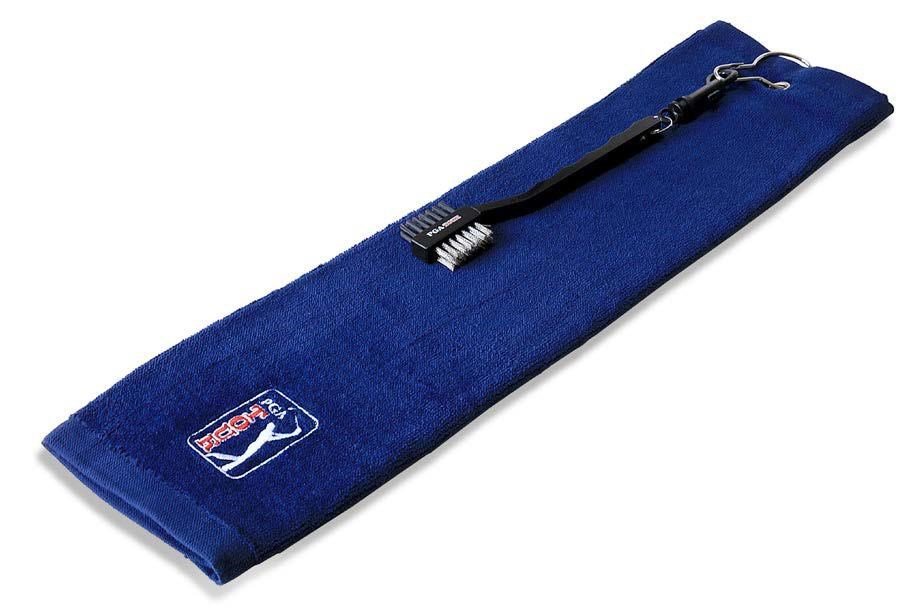 PGA Tour Golf Towel and Club Brush Set, navy blue