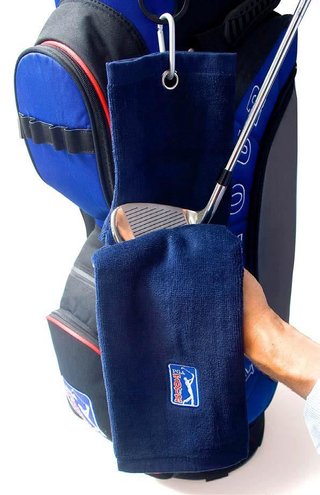 PGA Tour Golf Towel and Club Brush Set, navy blue