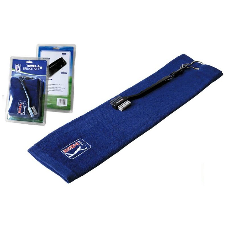 PGA Tour Golf Towel and Club Brush Set, navy blue