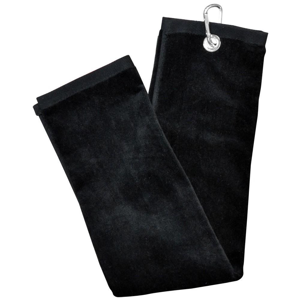 Longridge Blank Luxury Three Fold golf towel, black