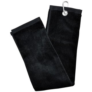 Longridge Blank Luxury Three Fold golf towel, black