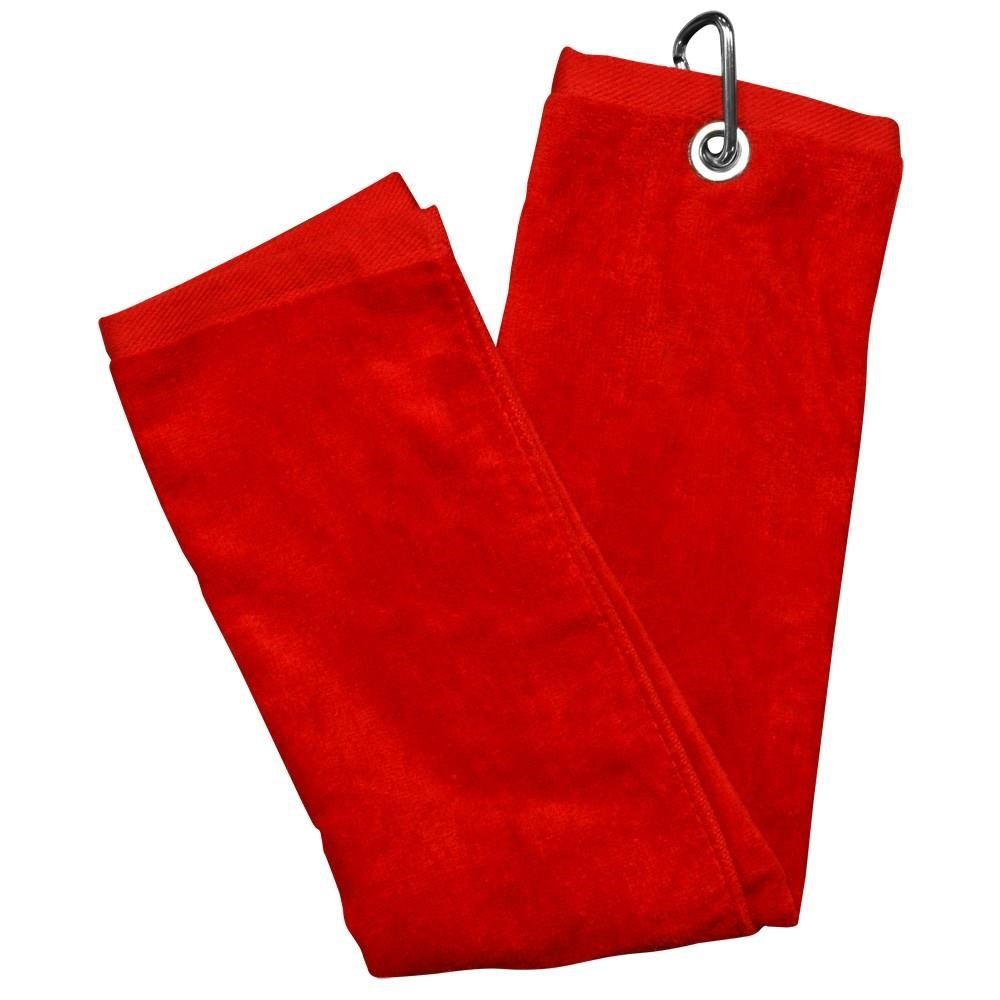 Longridge Blank Luxury Three Fold golf towel, red