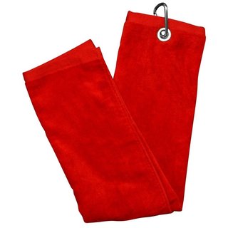 Longridge Blank Luxury Three Fold golf towel, red