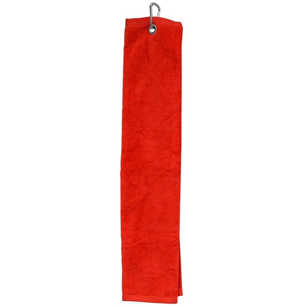 Longridge Blank Luxury Three Fold golf towel, red