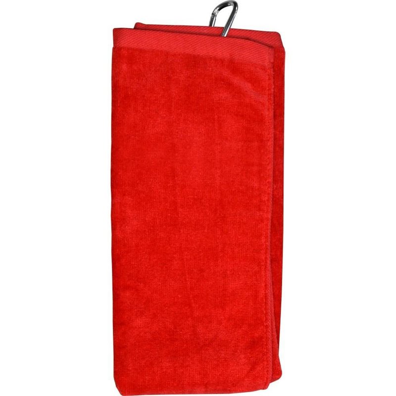 Longridge Blank Luxury Three Fold golf towel, red