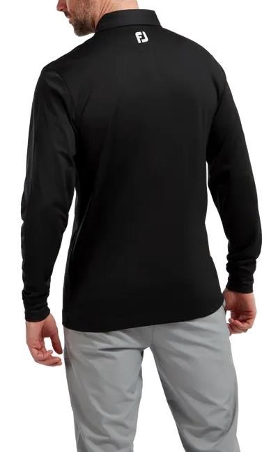 FootJoy Long Sleeve Thermocool Self Athletic Fit men's polo, black