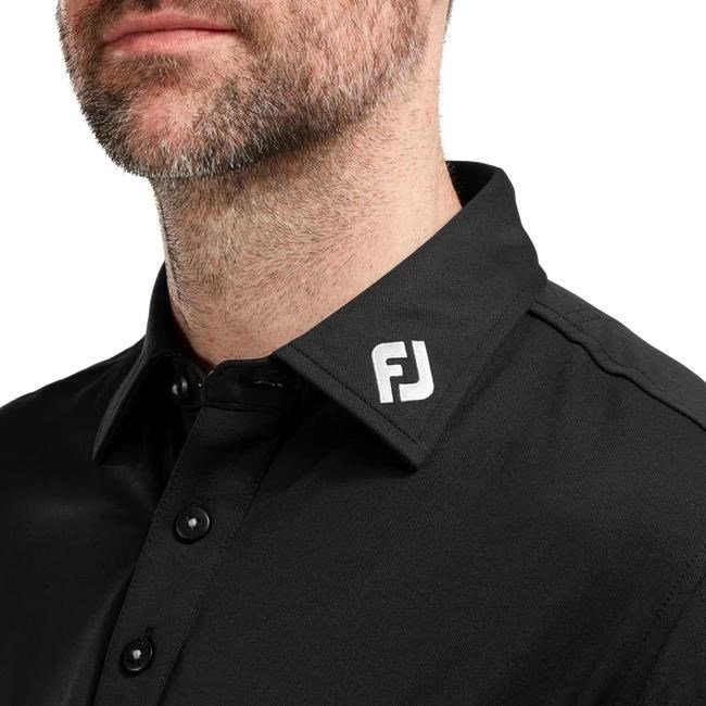 FootJoy Long Sleeve Thermocool Self Athletic Fit men's polo, black