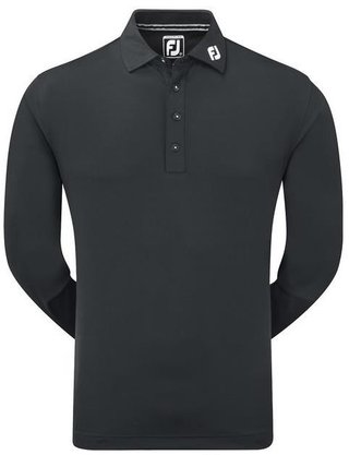 FootJoy Long Sleeve Thermocool Self Athletic Fit men's polo, black