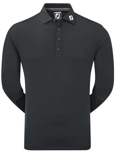 FootJoy Long Sleeve Thermocool Self Athletic Fit men's polo, black