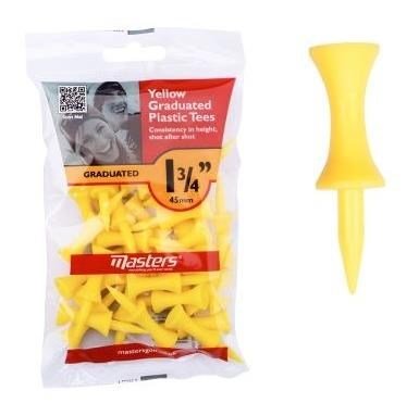 Masters Graduated Castle Plastic tees 45mm (1 3/4"), 30tees, yellow