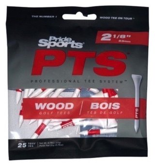 Pride Professional Tee System Prolength Short Red Wood Tees 53mm (2 1/8"), 25 pcs