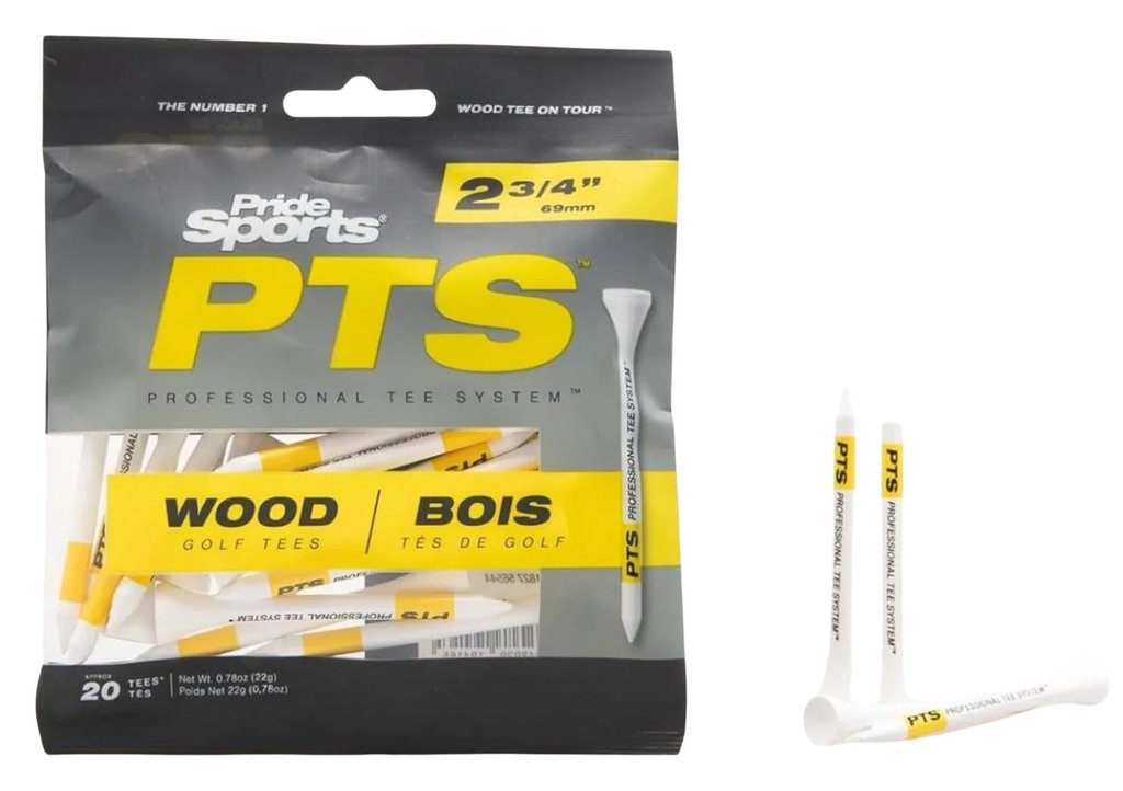 Pride Professional Tee System Prolength Yellow Wood Tees 69mm (2 3/4"), 20 pcs