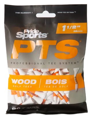 Pride Professional Tee System Prolength Mini Orange wood tees 38mm (1 1/2"), 90tees
