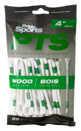 Pride Professional Tee System Prolength Max Green Wood Tees 101mm (4"), 50 pcs