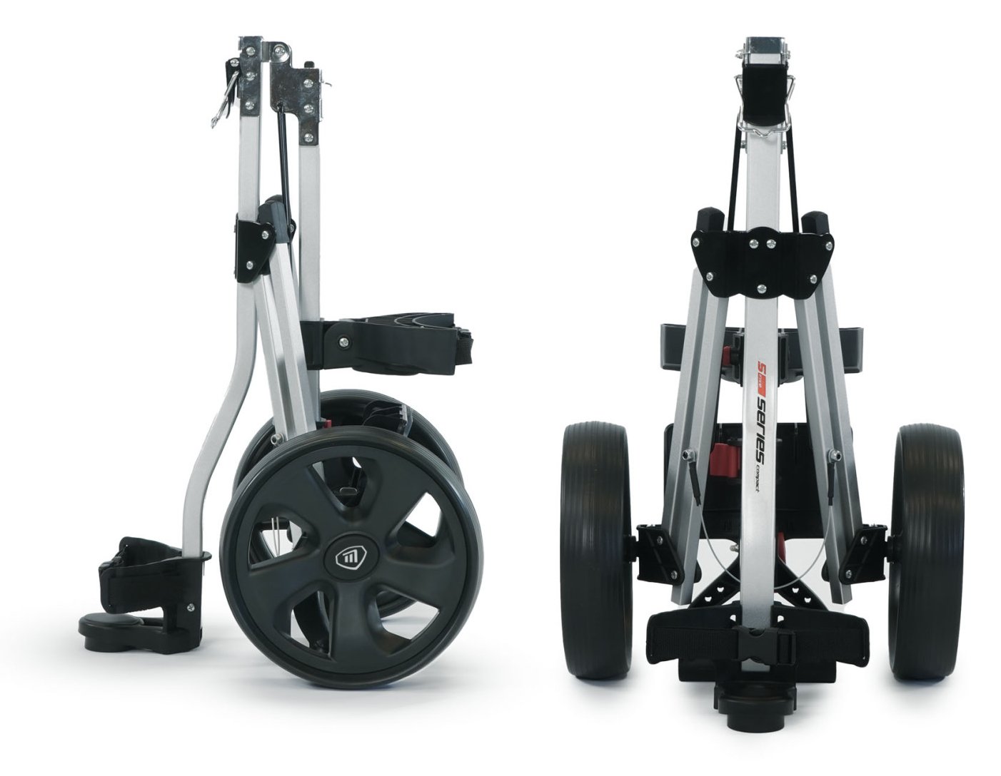Masters Golf 5 Series Compact 2 Wheel Pull Trolley, silver