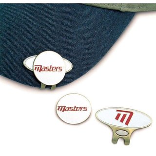 Masters Golf Cap Clip & Ball Marker, white/red
