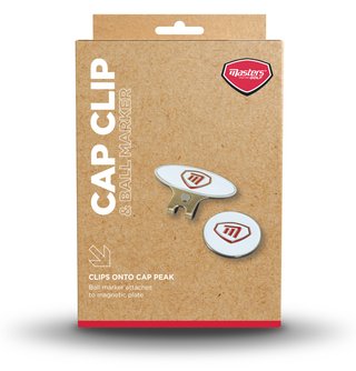 Masters Golf Cap Clip & Ball Marker, white/red