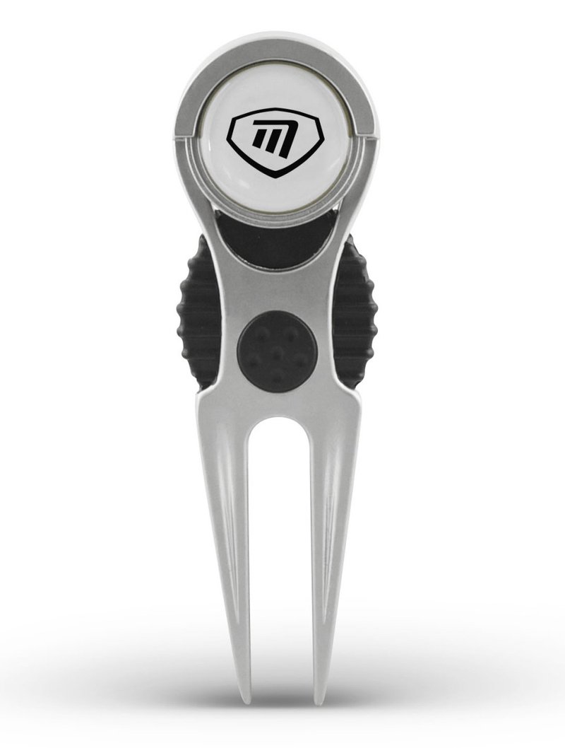 Masters Golf Deluxe Pitchfork With Marker, silver