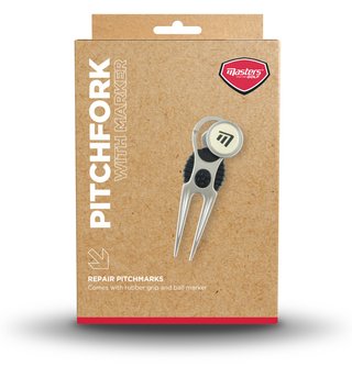 Masters Golf Deluxe Pitchfork With Marker, silver