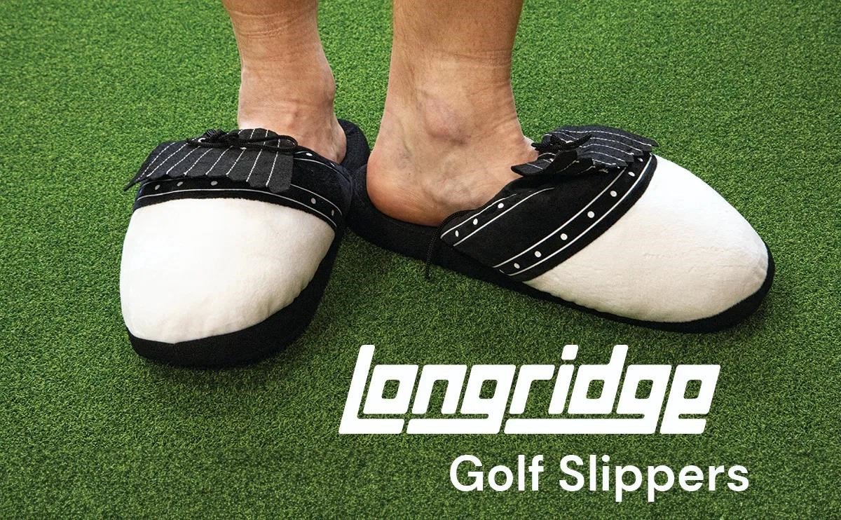 Longridge Golf Slippers (flaps) L golf shoe covers, black/white