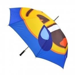 Emoji AutoFold Compact Umbrella, blue (laughing face)