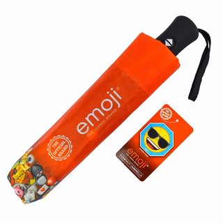 Emoji AutoFold Compact Umbrella, blue (laughing face)