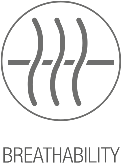 Breathability icon representing mesh ventilation feature