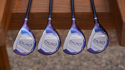 PING G Le4 ladies hybrid complete set showing gap-filling loft options