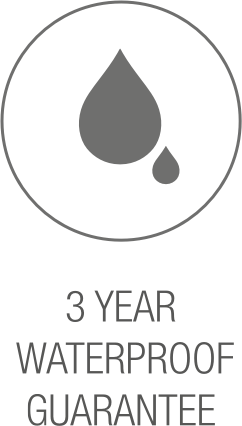3-year waterproof warranty badge