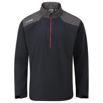Ping AquaDrive Half-Zip Waterproof Golf Jacket Black/Asphalt – front view