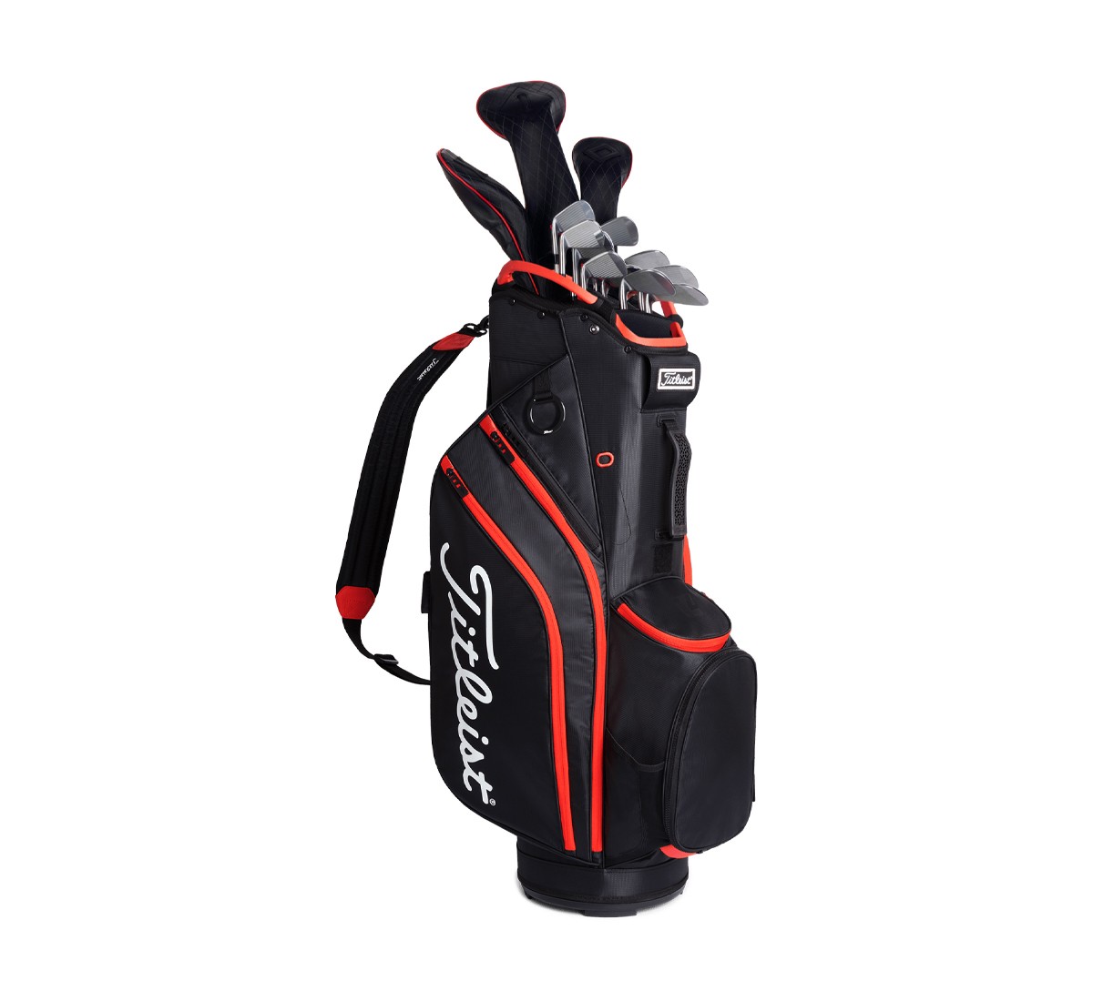 Titleist Cart 14 bag full view — charcoal/graphite/black