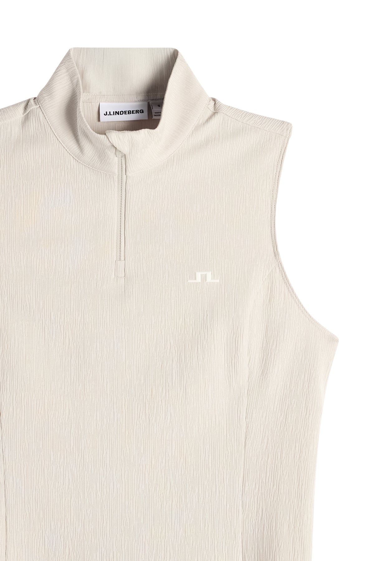 J.Lindeberg Tia Sleeveless Top Moonbeam – lifestyle golf course shot