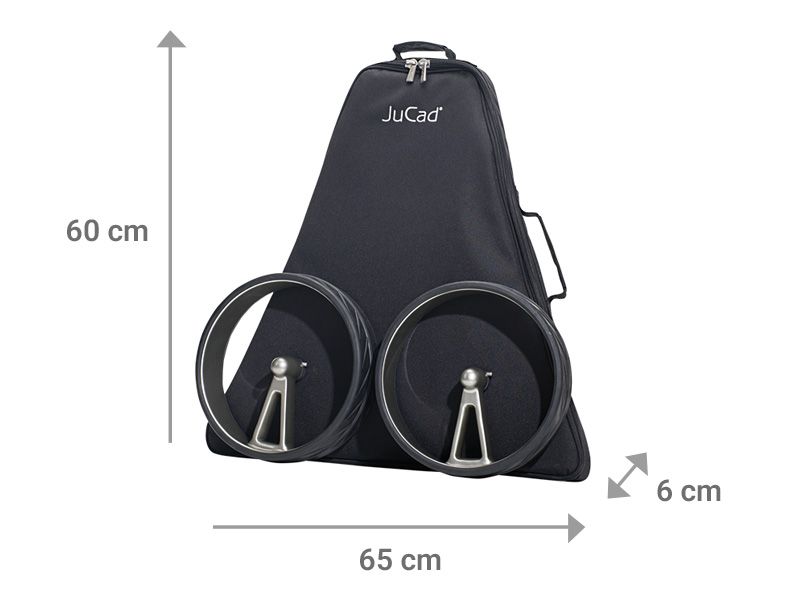JuCad Phantom Titan flat pack dimensions 65x60x11 cm with JTTP carry bag