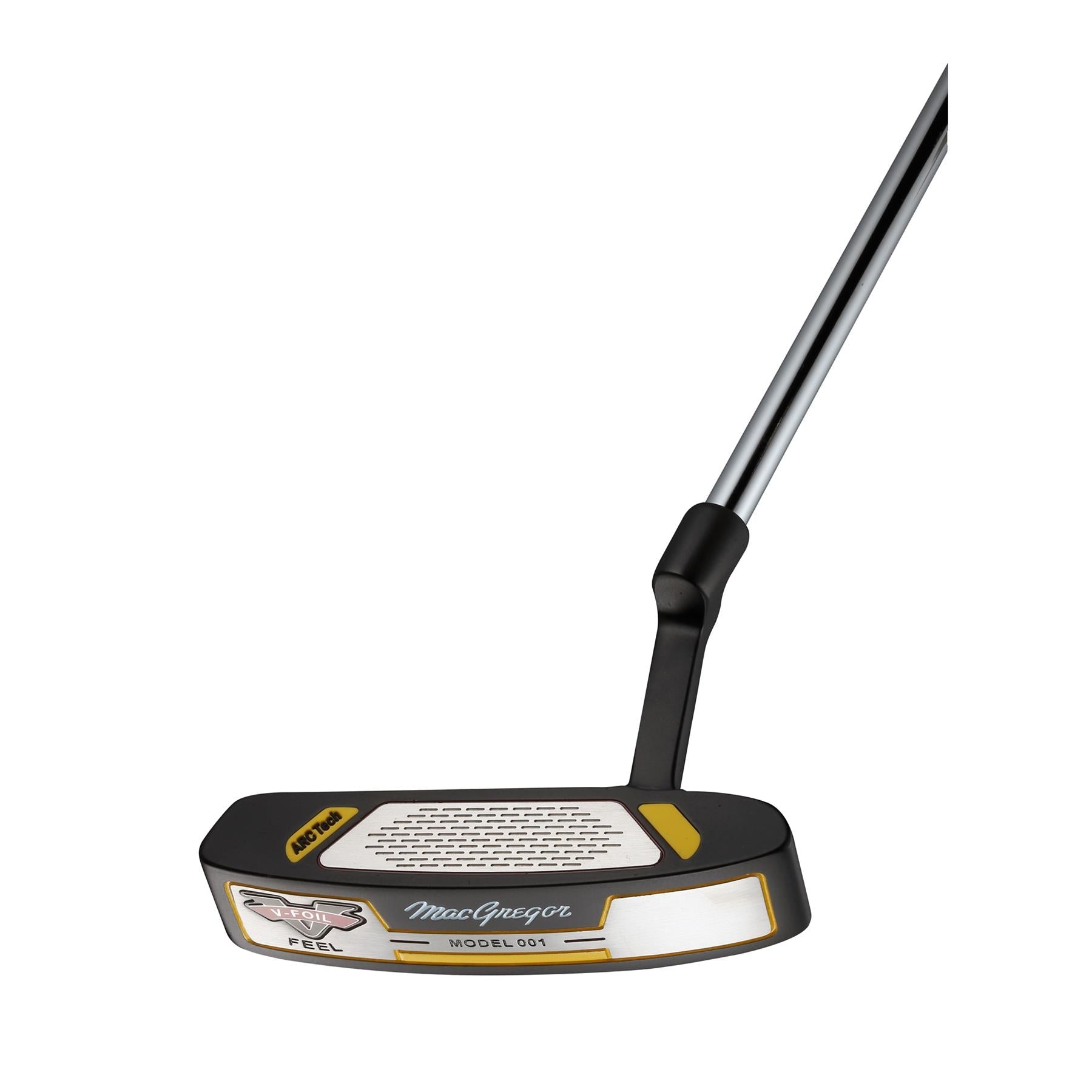 MacGregor V-Foil Model 001 putter face showing ARC Tech milling