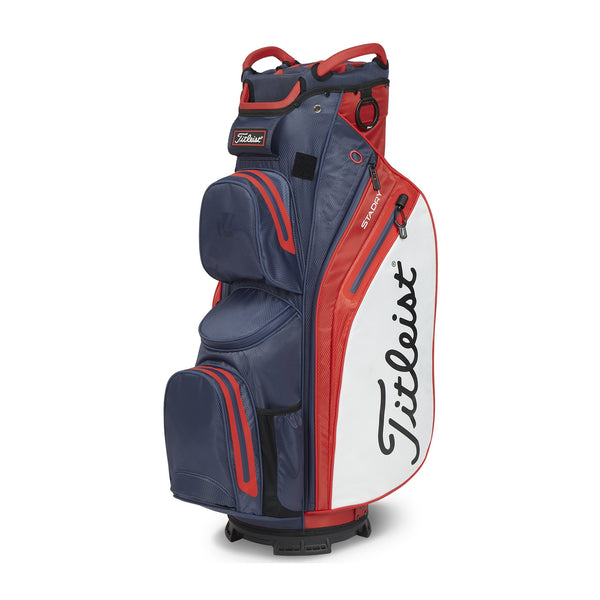 Titleist 14 StaDry Cart Bag Navy Red White — StaDry waterproof construction