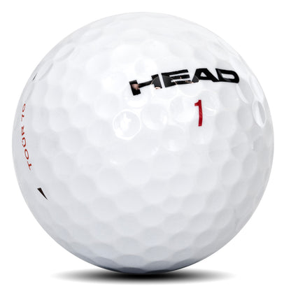 HEAD TOUR 70 golf ball close-up showing urethane cover and dimple pattern